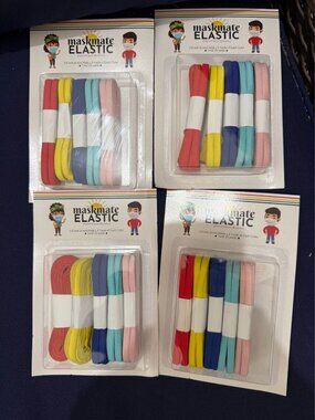 4 Packs Maskmates 1/4" Elastic Masks Total 100 Yards